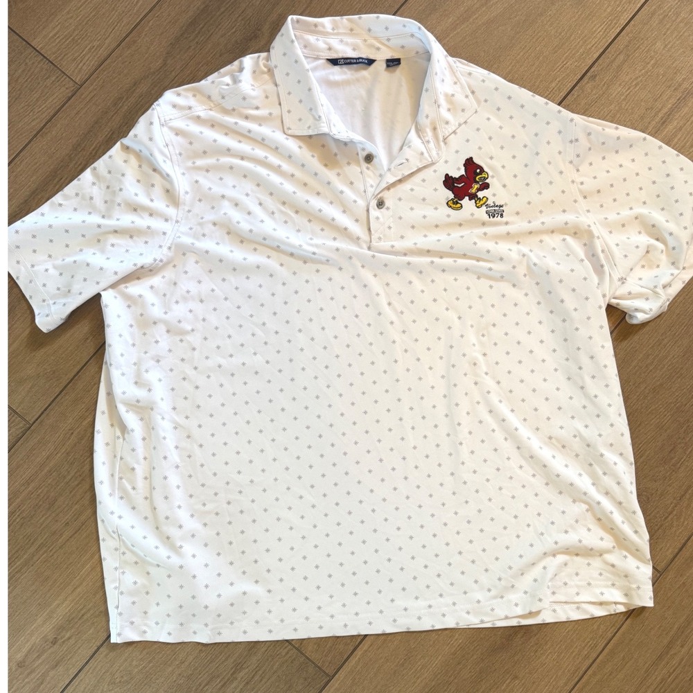 Cutter & Buck Iowa State Cyclones Polo Shirt Mens XXXL White Vintage Cy Logo